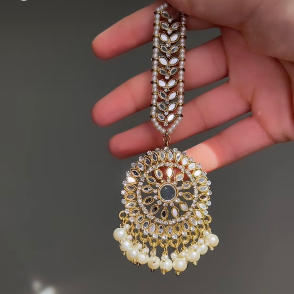 Mirror Work Antique Gold Tikka
